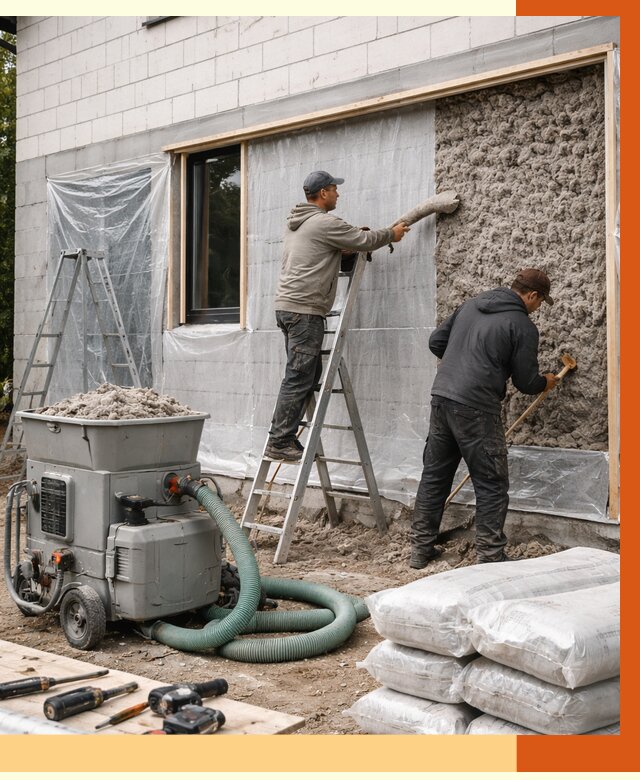 Утепление дома из газобетона эковатой в Шебекине от 4581 руб./м2 | ТепломастерШбк
