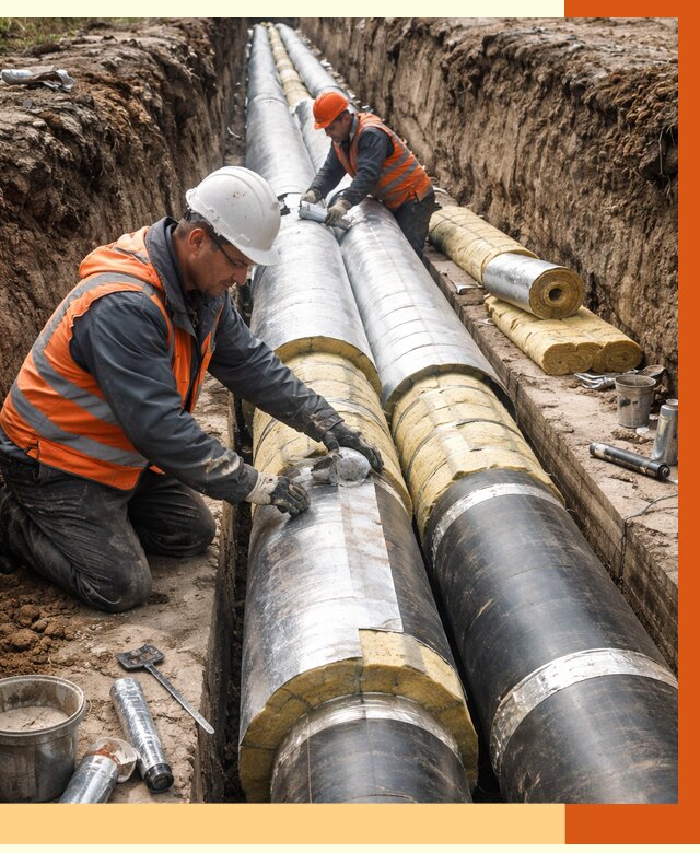 Утепление теплотрассы в Шебекине от 4581 руб./м2 — ппу и комплексная изоляция | ТепломастерШбк