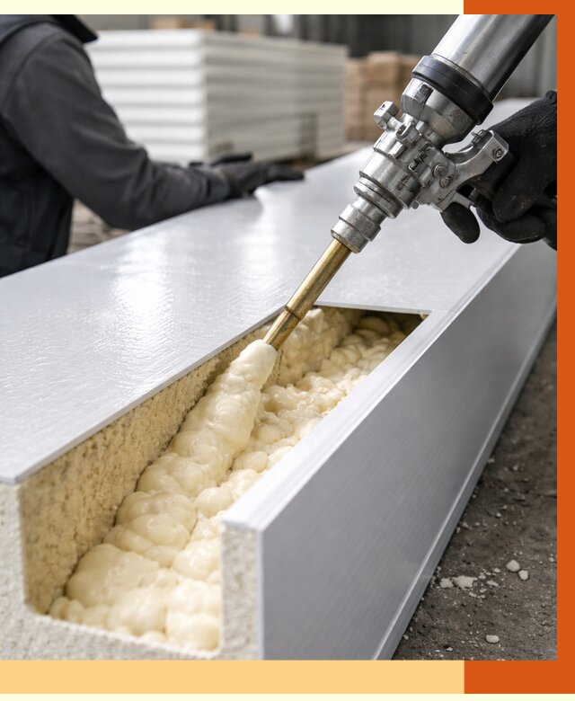 Заполнение пустот холодильных панелей в Шебекине от 7636 руб. | ТепломастерШбк